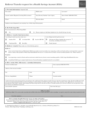 Rollover/Transfer Request for a Health Savings Account (HSA)