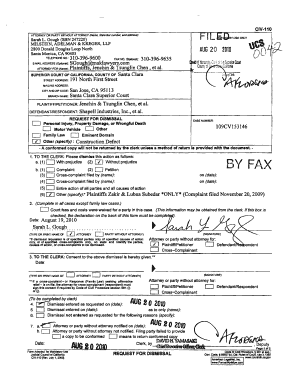 California Request for Dismissal Form