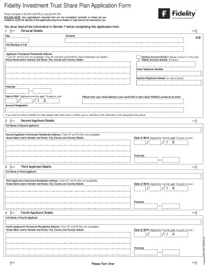 Fidelity Investment Trust Share Plan Application Form