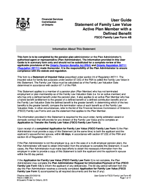 Ontario Family Law Value Statement Form 4B