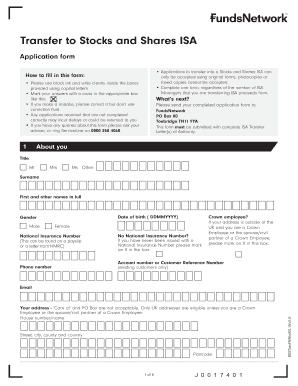 Stocks and Shares ISA Transfer Application Form