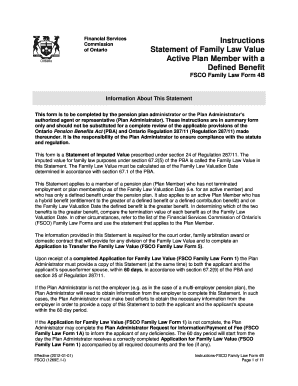Ontario Pension Benefits Act Family Law Form 4B