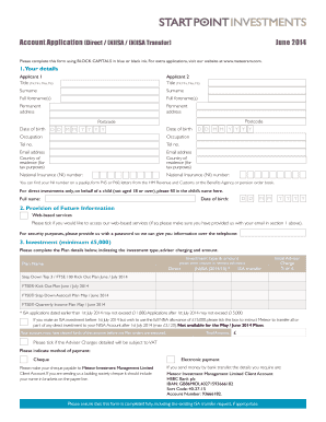 UK ISA Account Application Form