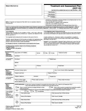 Treatment and Assessment Plan OCF-18