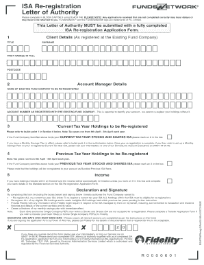 ISA Re-registration Letter of Authority