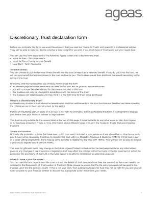 Discretionary Trust declaration form