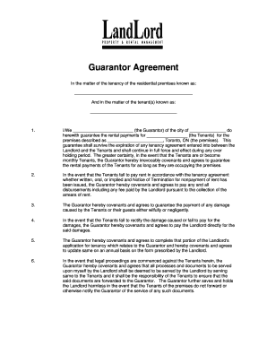 Guarantor Agreement for Tenancy