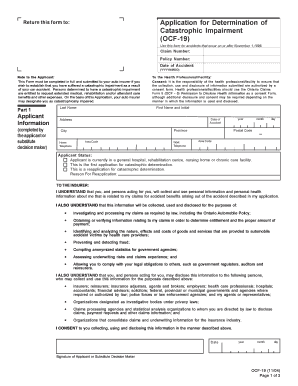 Application for Determination of Catastrophic Impairment