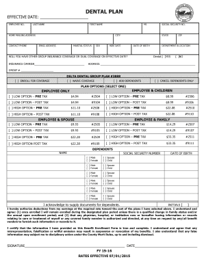 Dental Plan Enrollment Form