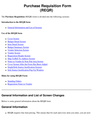 Purchase Requisition Form