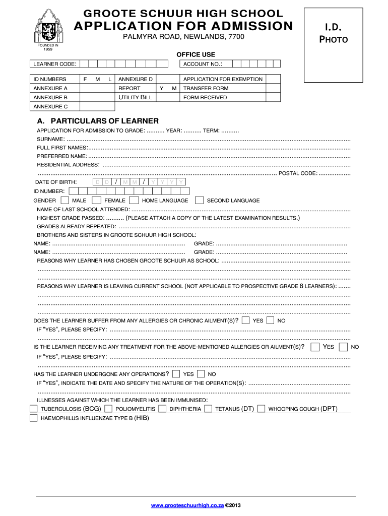 groote schuur high school fees Preview on Page 1