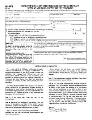 Michigan Withholding Exemption Certificate