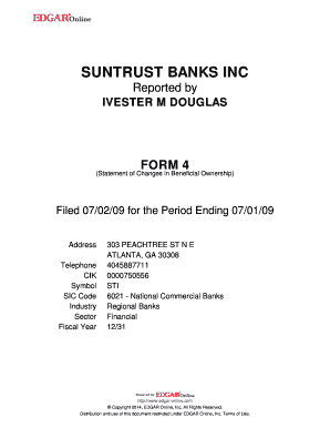 Form 4 Statement of Changes in Beneficial Ownership