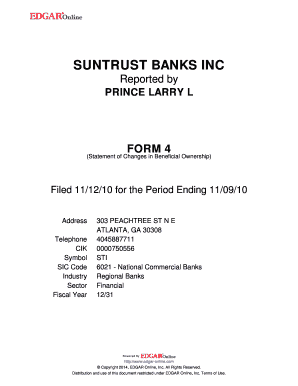 Form 4 Statement of Changes in Beneficial Ownership