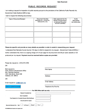 California Public Records Request Form