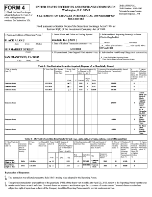 SEC Form 4 Statement of Changes in Beneficial Ownership