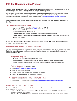 IRS Tax Information Retrieval Guide