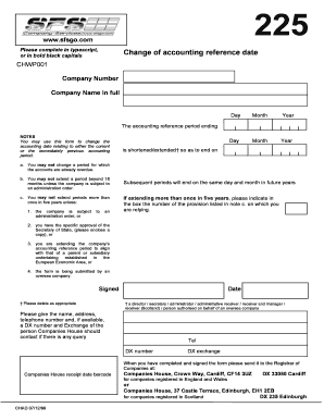 Change of Accounting Reference Date Form