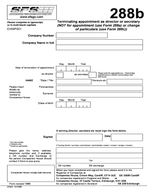 Termination of Appointment as Director or Secretary