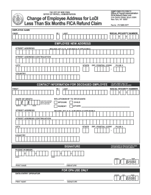 New York FICA Refund Claim Form
