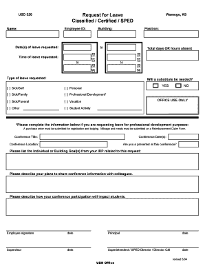 USD 320 Request for Leave Form