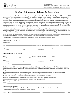 Student Information Release Authorization