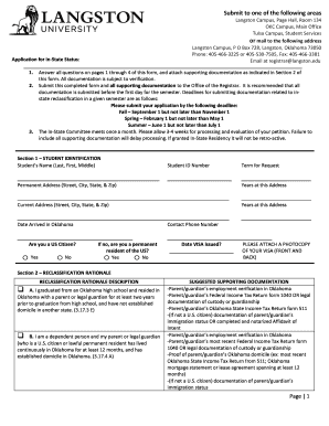 Application for In-State Status