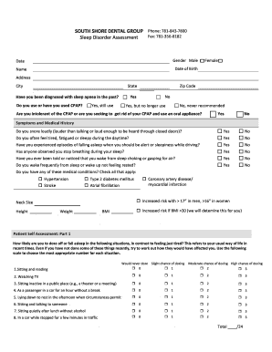 Sleep Disorder Assessment Form