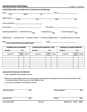 Graduation Proposal Form