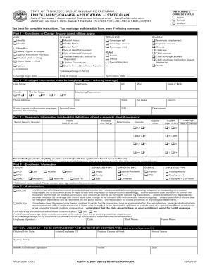 Tennessee State Employee Insurance Enrollment Form