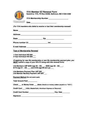 VVA Member EZ Renewal Form