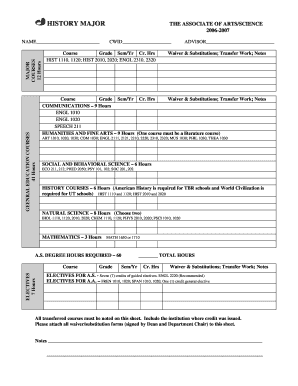 Associate of Arts/Science Degree Plan