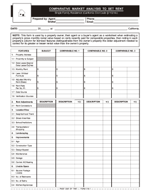 Comparative Market Analysis for Rent