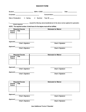 Student Waiver Form