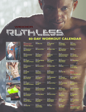 Fillable Online 60-DAY WORKOUT CALENDAR Fax Email Print - pdfFiller