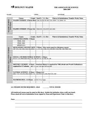 Associate of Science Degree Plan