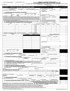 USDA Relocation Travel Authorization Form AD-202R