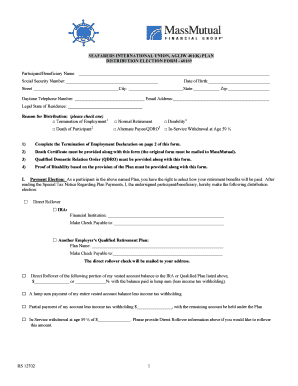 Seafarers International Union 401(k) Distribution Election Form