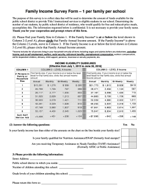 Family Income Survey Form