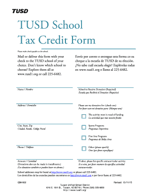 TUSD School Tax Credit Form