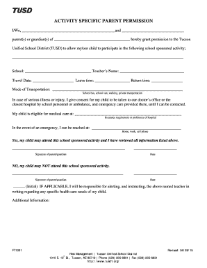 Activity Specific Parent Permission