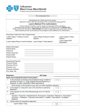 Arkansas Blue Cross Lupron Prior Authorization Form