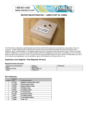 INSTRUCTABLES PRANK BOX JAMECO PART NO 2169504