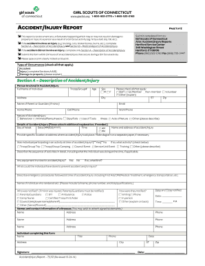 Girl Scouts of Connecticut Accident/Injury Report
