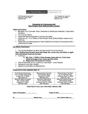 Colonoscopy Preparation Instructions