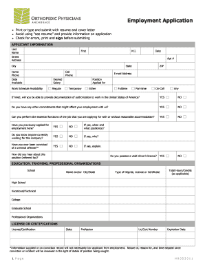 Employment Application Form