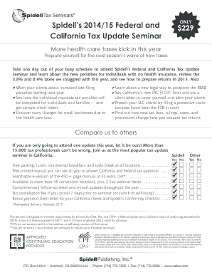 Spidell’s 2014/15 Federal and California Tax Update Seminar