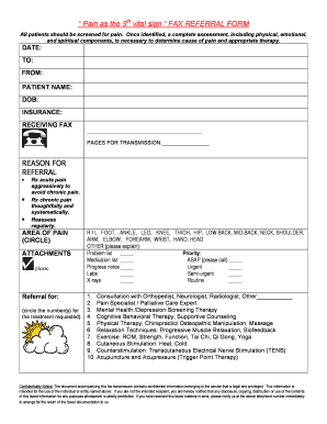 Pain Assessment Fax Referral Form