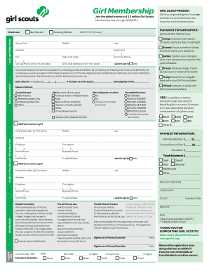 Girl Scout Membership Registration Form