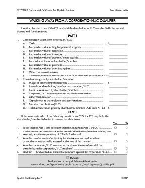 California Corporation LLC Tax Liability Checklist